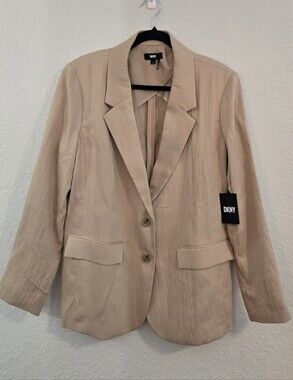 DKNY Light Beige Single-Breasted Blazer